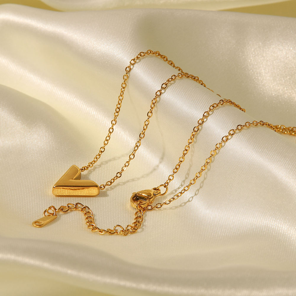 Luxury V Shape Pendant Necklace – 18K Gold Plated