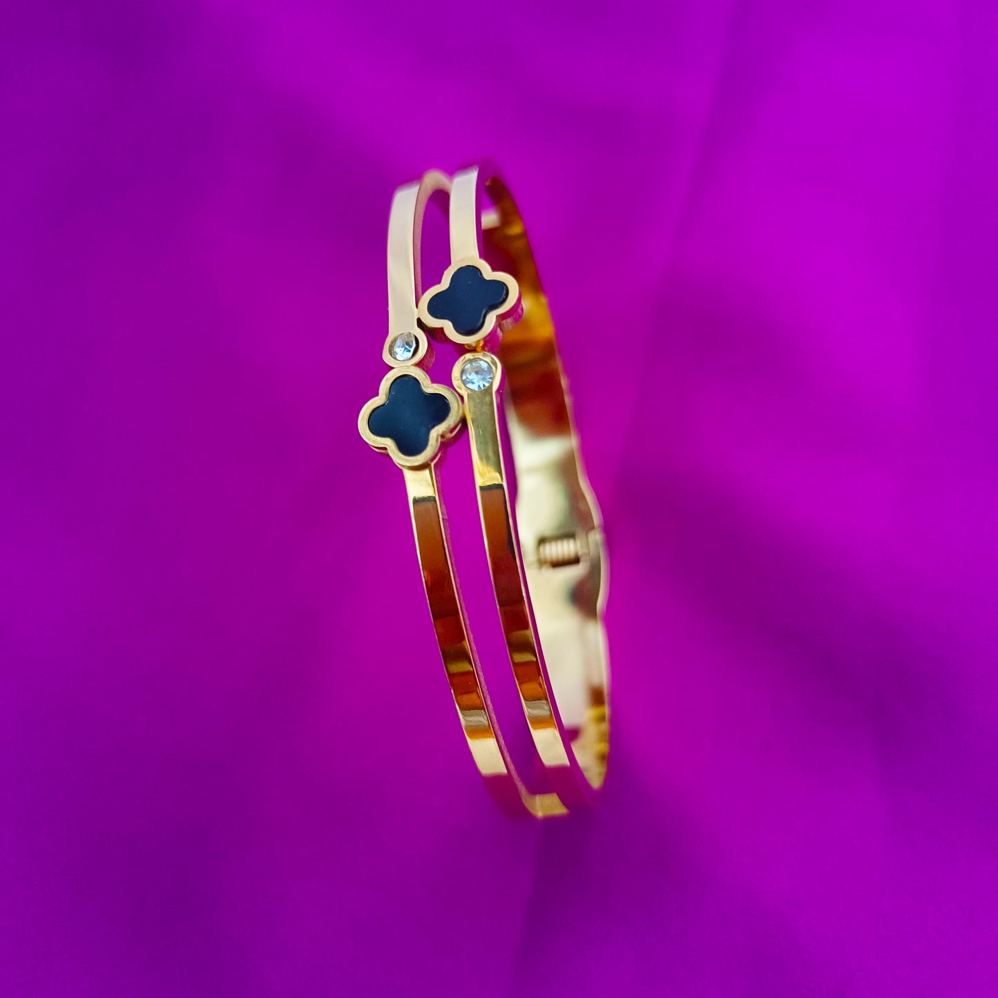 18K Gold-Plated Zircon Bracelet Set – Elegant & Versatile