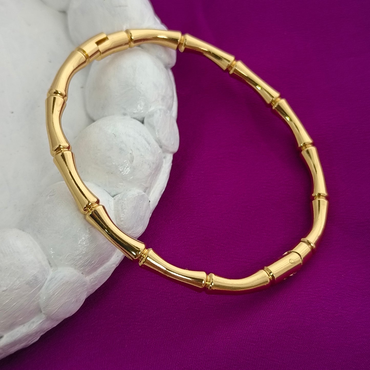 18K Gold-Plated Elegant Bamboo Style Bracelet