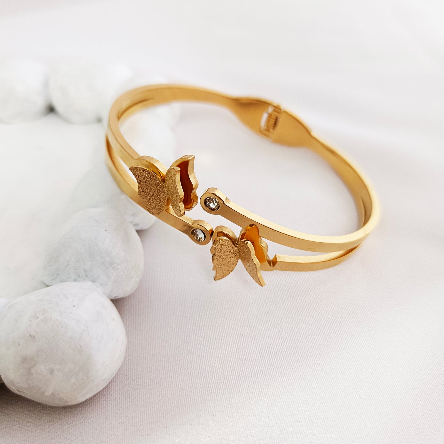 Luxury Double Butterfly 18K Gold-Plated Bracelet