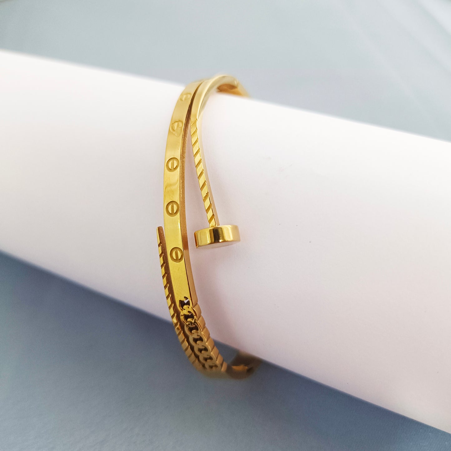 Triple 18K Gold-Plated Bangle