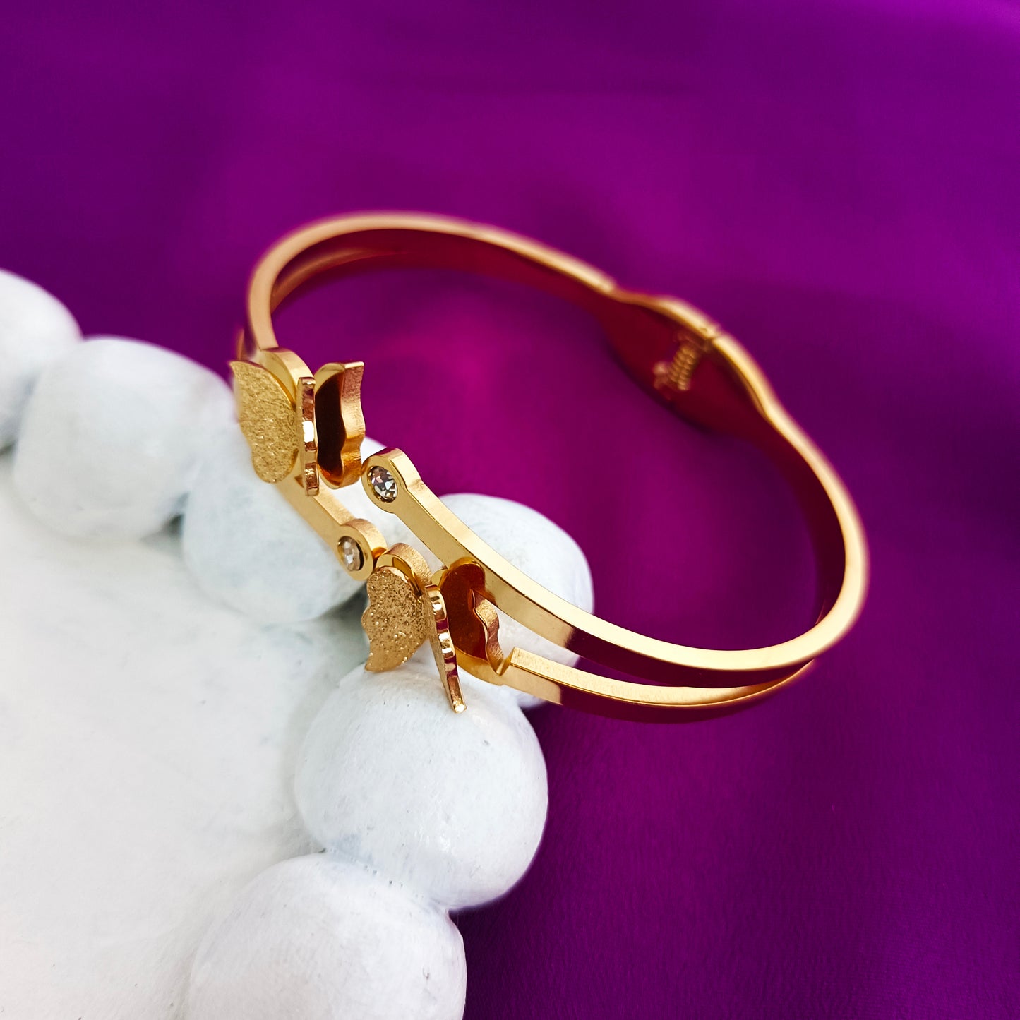 Luxury Double Butterfly 18K Gold-Plated Bracelet