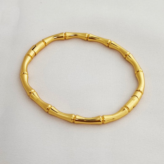 18K Gold-Plated Elegant Bamboo Style Bracelet
