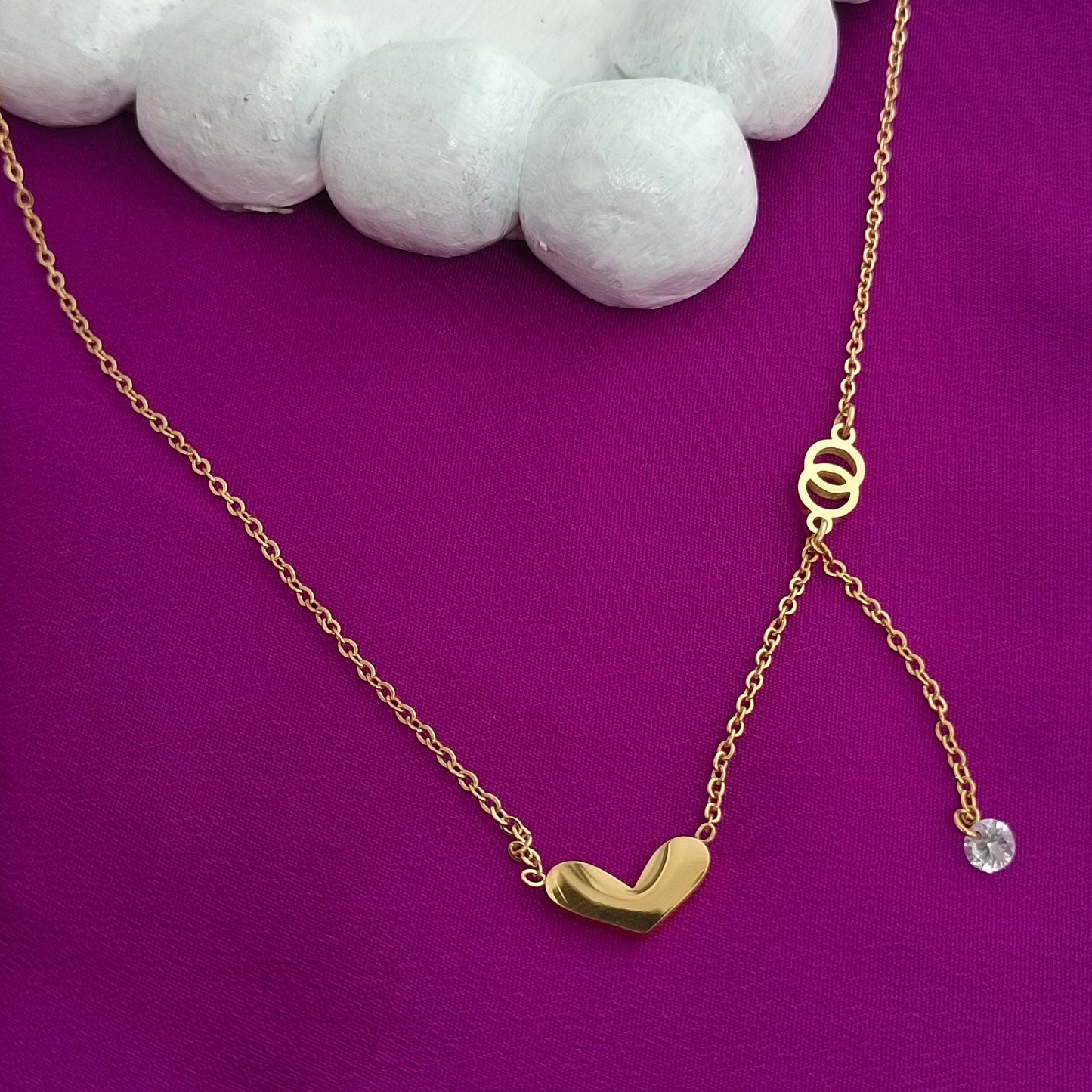 18K Gold-Plated Love Heart Tassel Necklace – Clavicle Chain