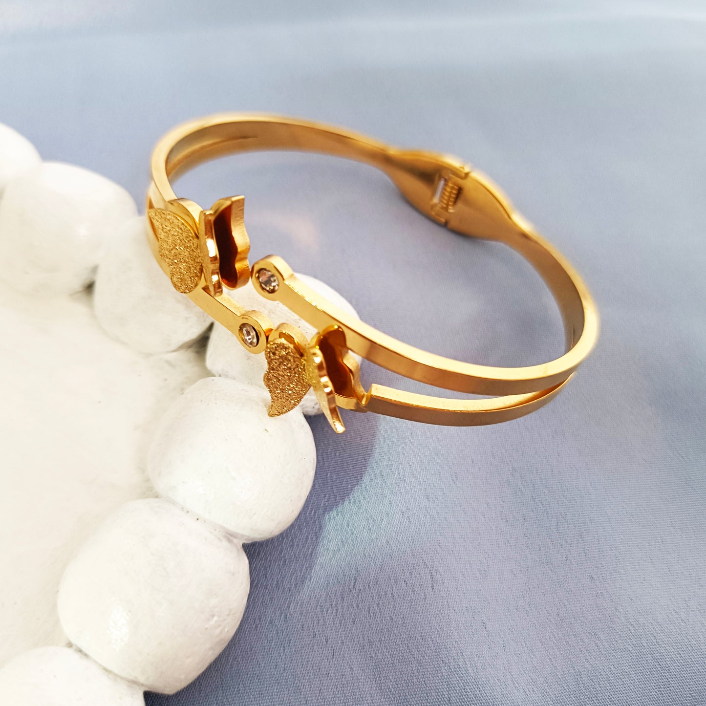 Luxury Double Butterfly 18K Gold-Plated Bracelet