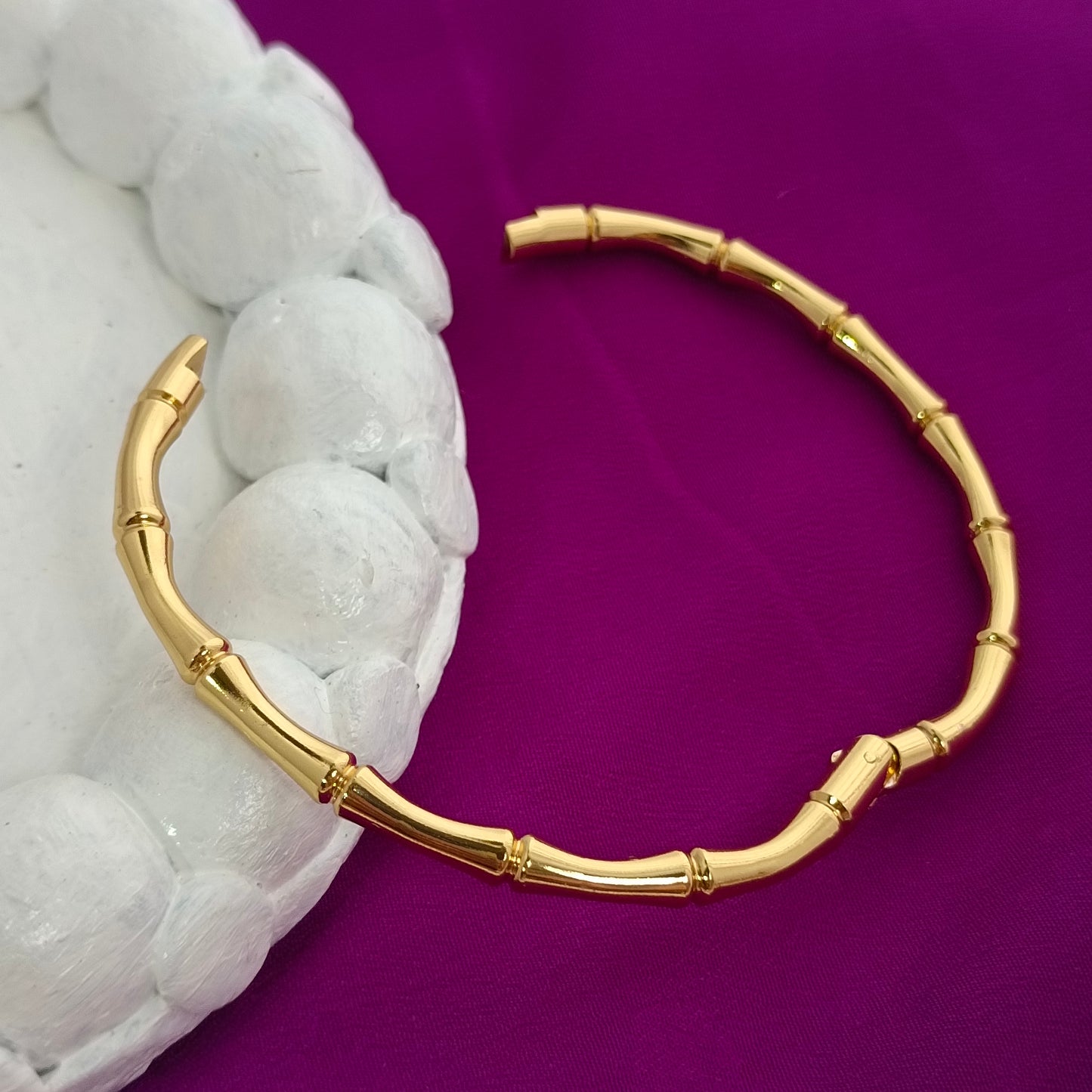 18K Gold-Plated Elegant Bamboo Style Bracelet