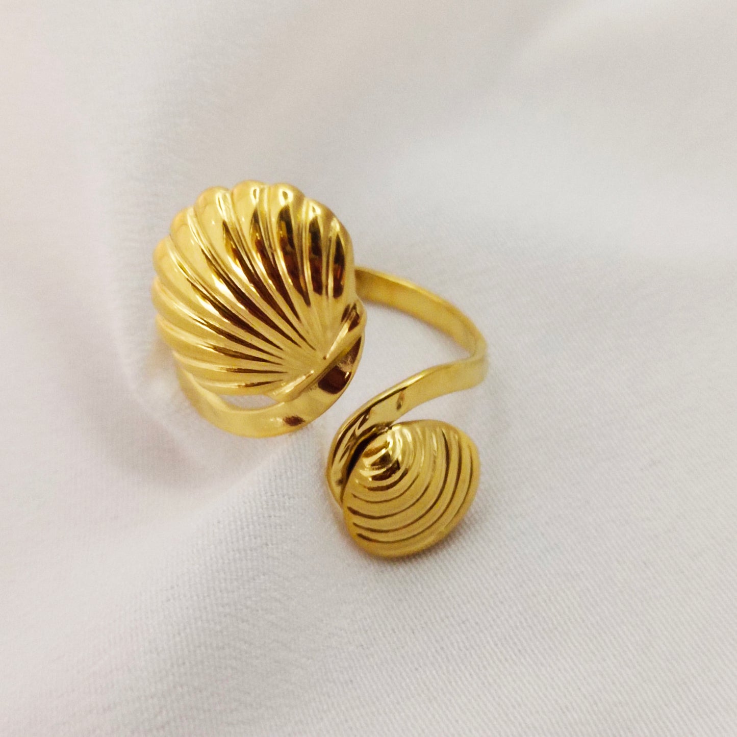 Ocean Whisper — 18K Gold-Plated Adjustable Ring