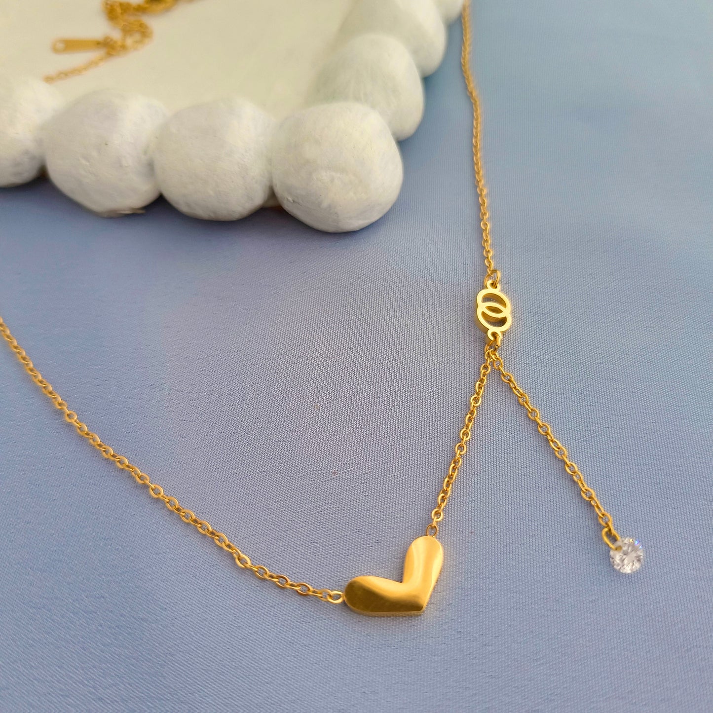 18K Gold-Plated Love Heart Tassel Necklace – Clavicle Chain