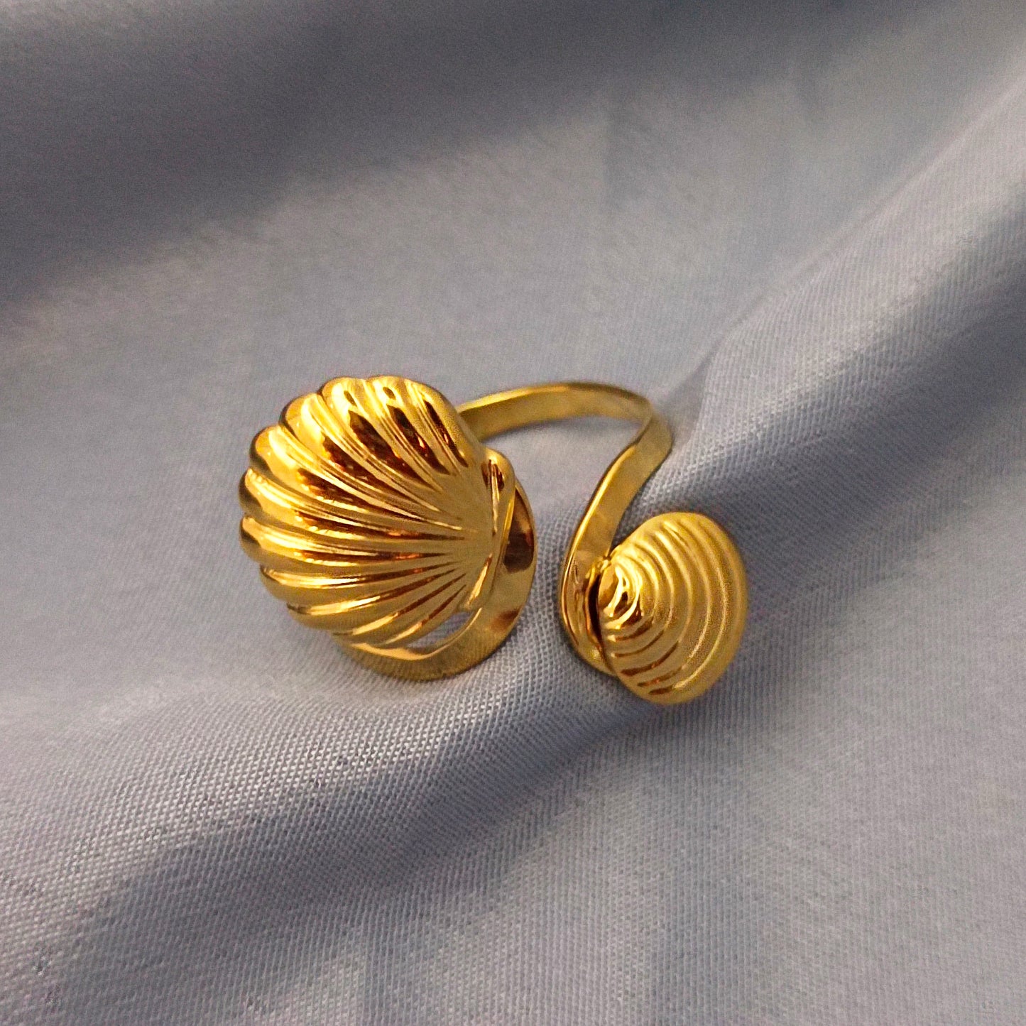 Ocean Whisper — 18K Gold-Plated Adjustable Ring