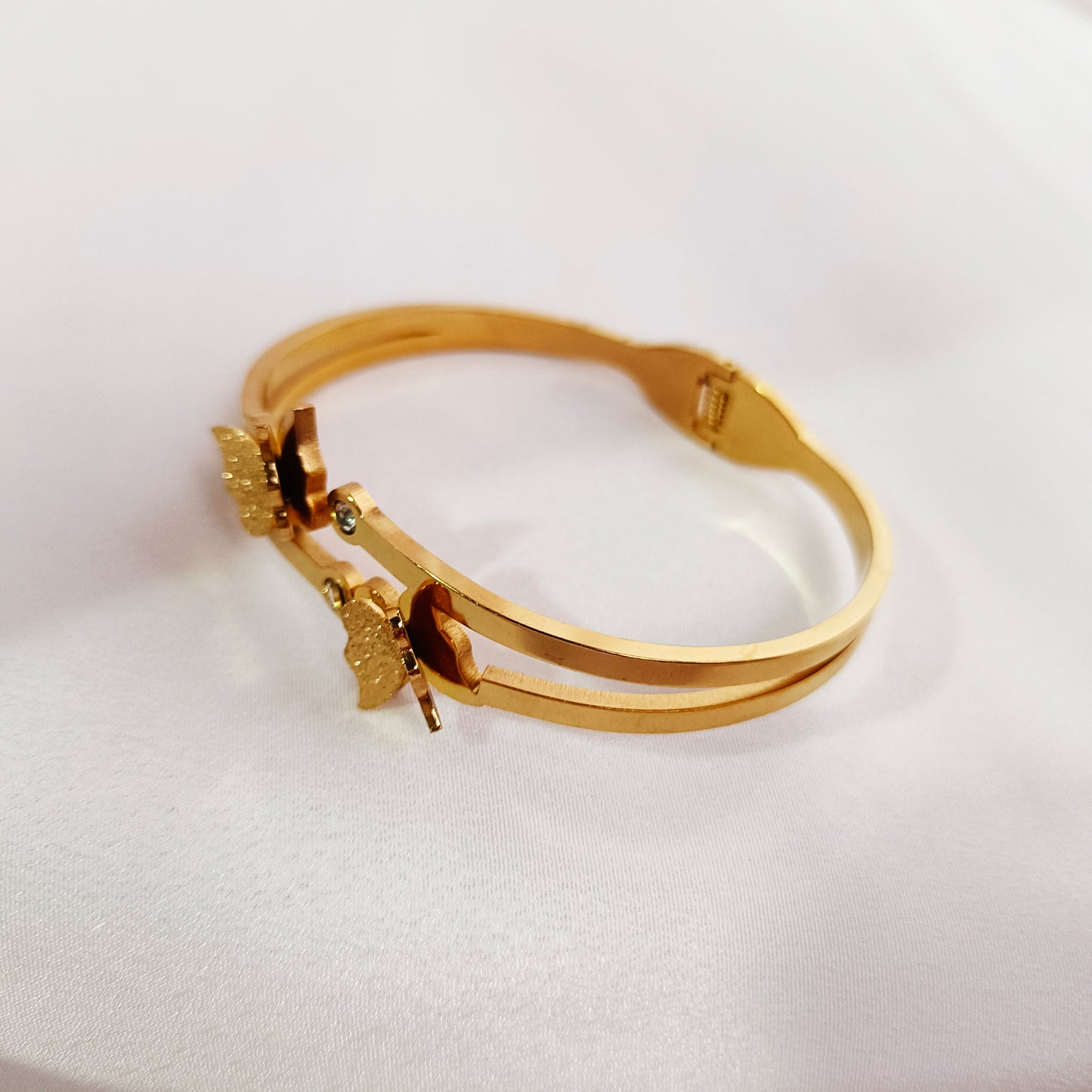 Luxury Double Butterfly 18K Gold-Plated Bracelet