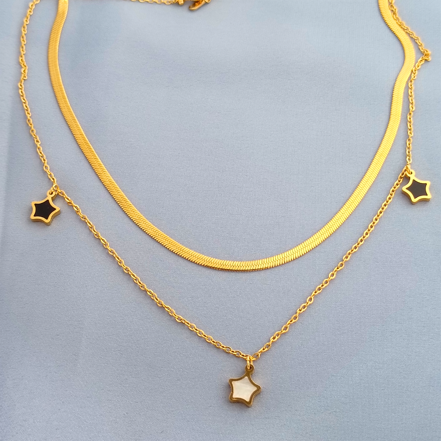 18K Gold-Plated Anti-Tarnish Multilayer Star Charm Necklace